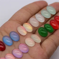 20pcs 10*14mm Resin Imitation Cat's Eye Light-sensing Oval Ring Face Jewelry Diy Antique Hairpin Inlay Material