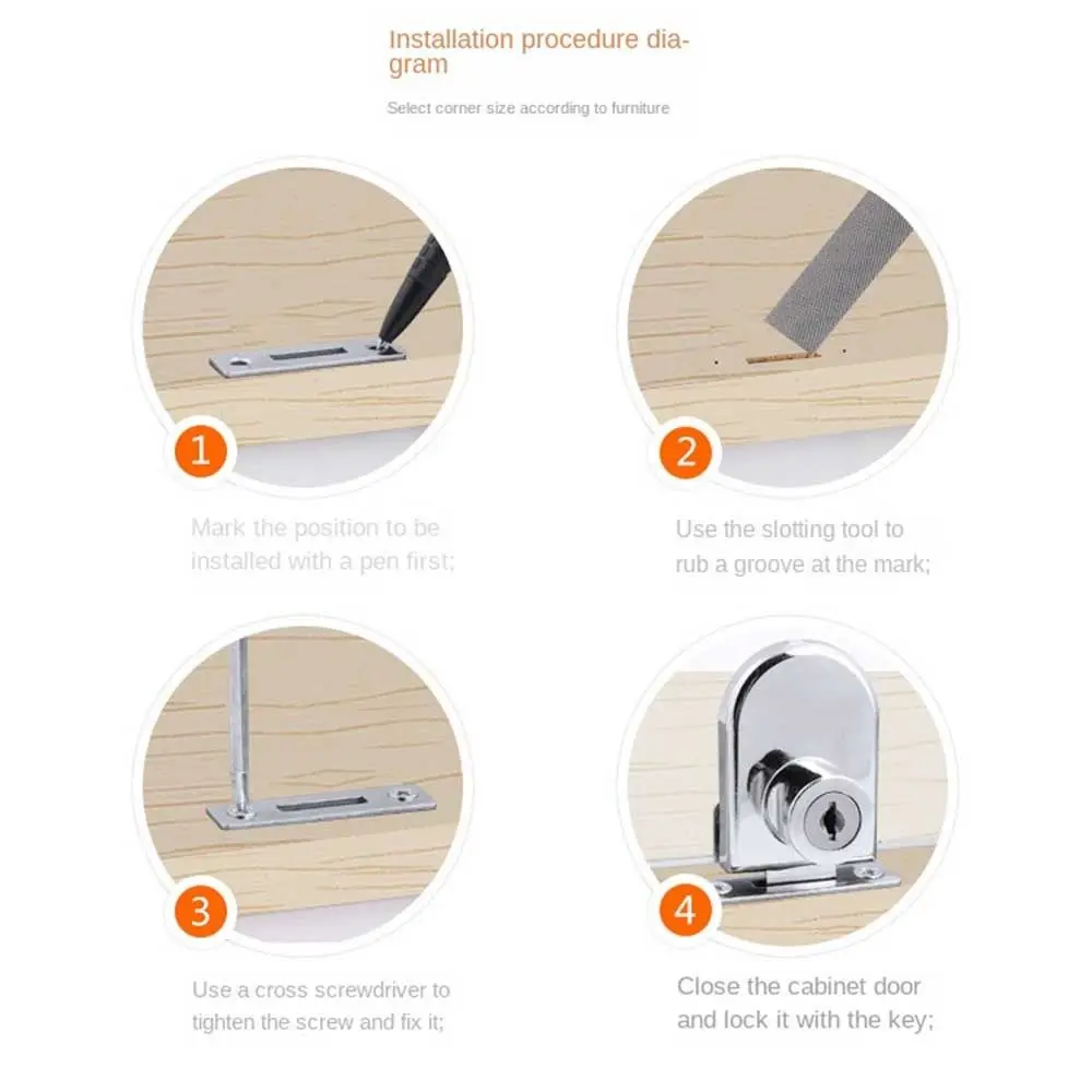 with Key Hardware Accessories Hasp Window Lock Cabinet Door Locks Mall Display Glass Cabinet Lock