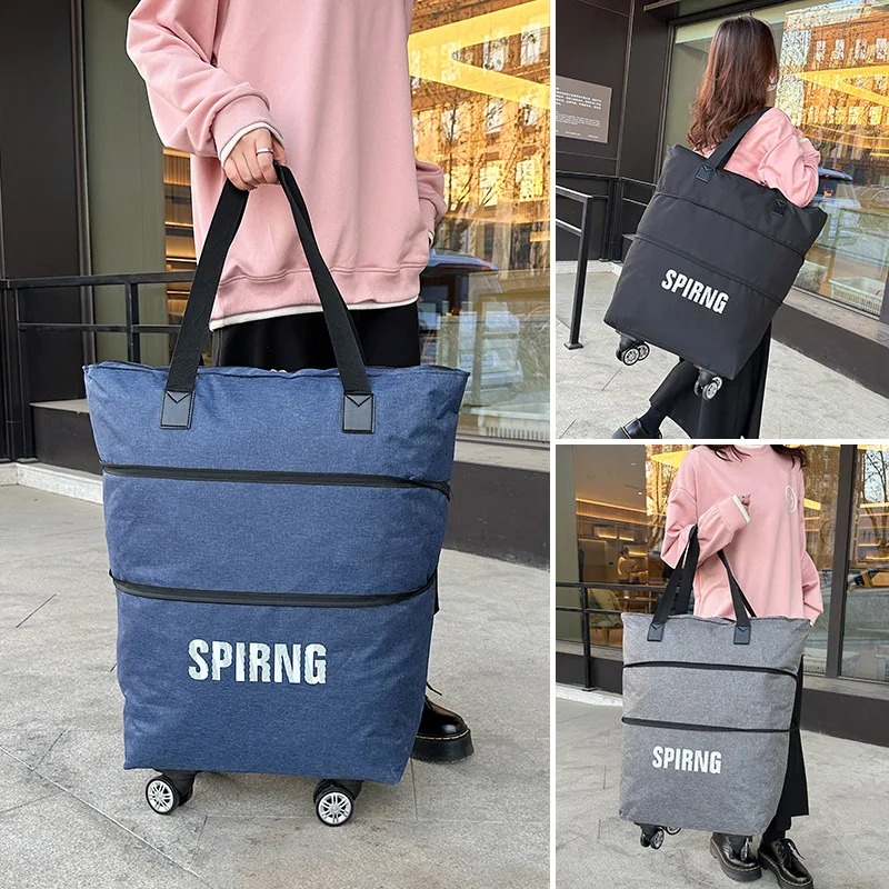 Folding Travel Bag Consignment Bag Men And Women Large-capacity Portable Universal Wheel Oversized Extended Luggage Shopping Bag