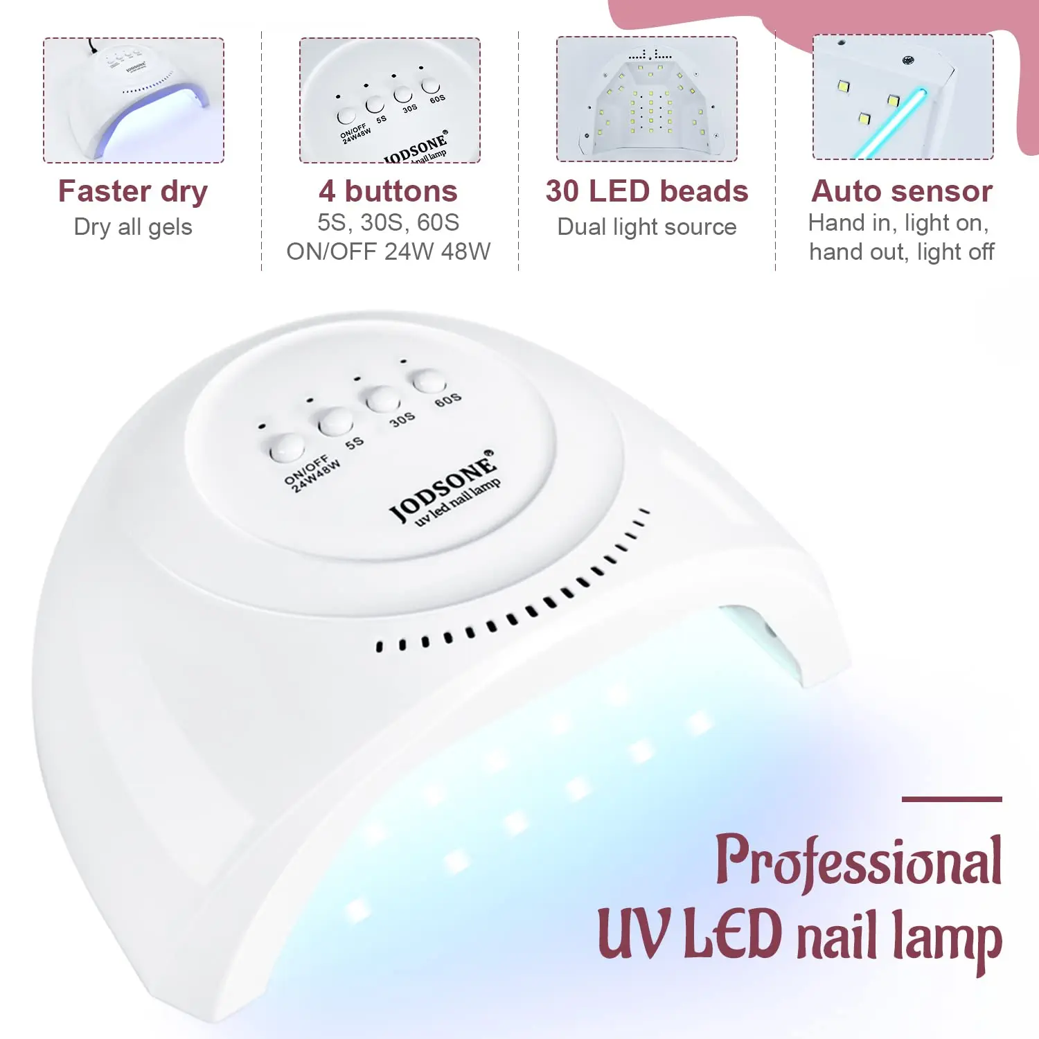 60-Piece Gel Nail Polish Kit with UV Light, 55 Colors and Base/Top Coats for Women and Girls