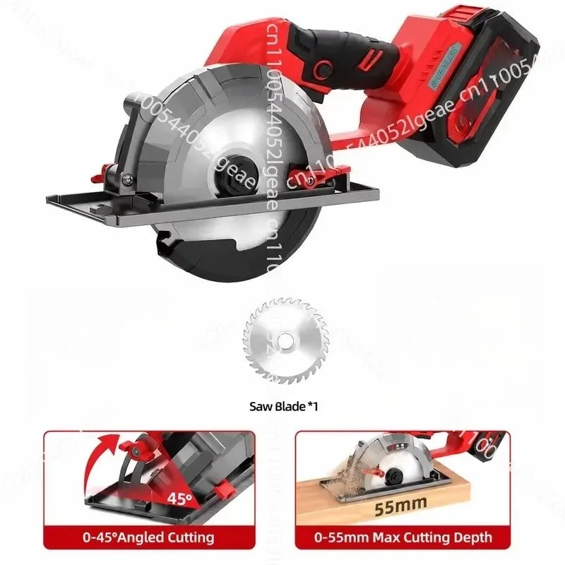 High Performance Industrial Grade 21V Cordless Circular Saw Battery Powered Brushless Chainsaw for Wood, Metal