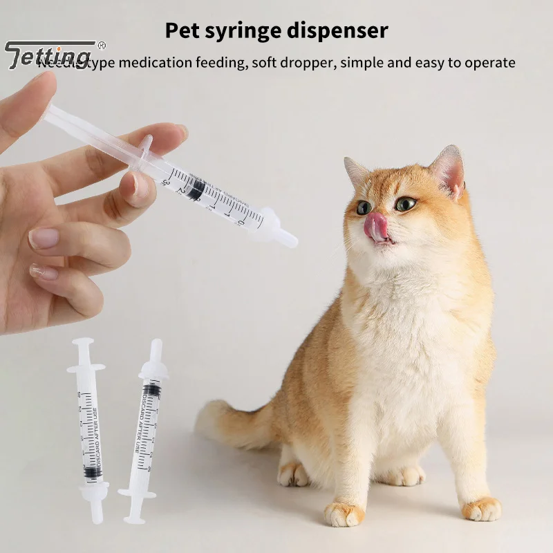 3ml Manual Feeding Plastic Syringe Newborn Pet Breast Feeding Nipple Dog Cat Pacifier Hamster Bird Puppies Medicine Feeder