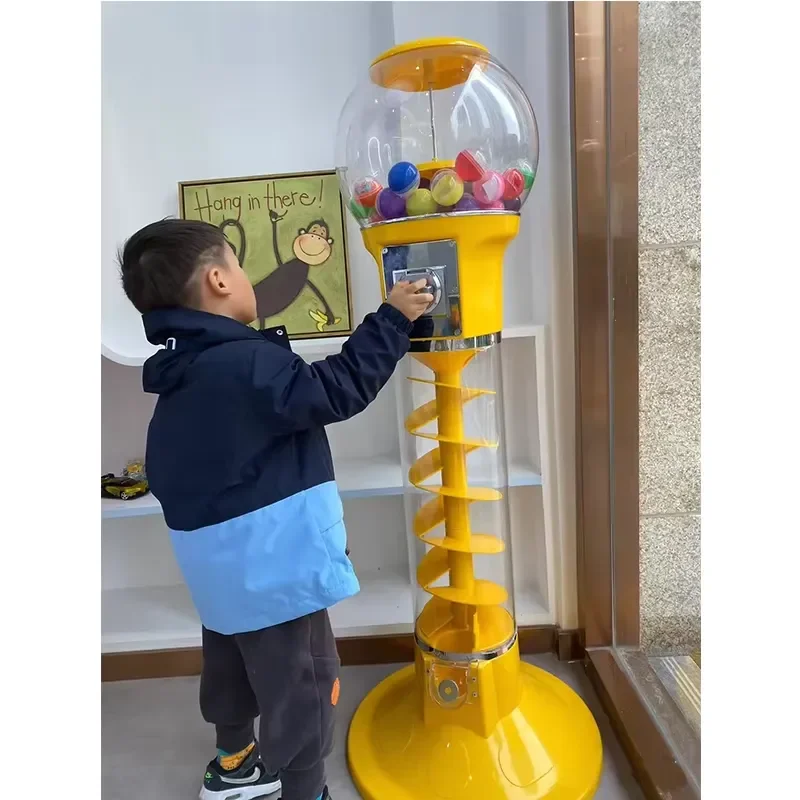 112cm Spiral Egg Twister Candy Dispenser Machine with Capsule Toy Slot Gumball Vending Gift for Kids Party Decoration Novelty
