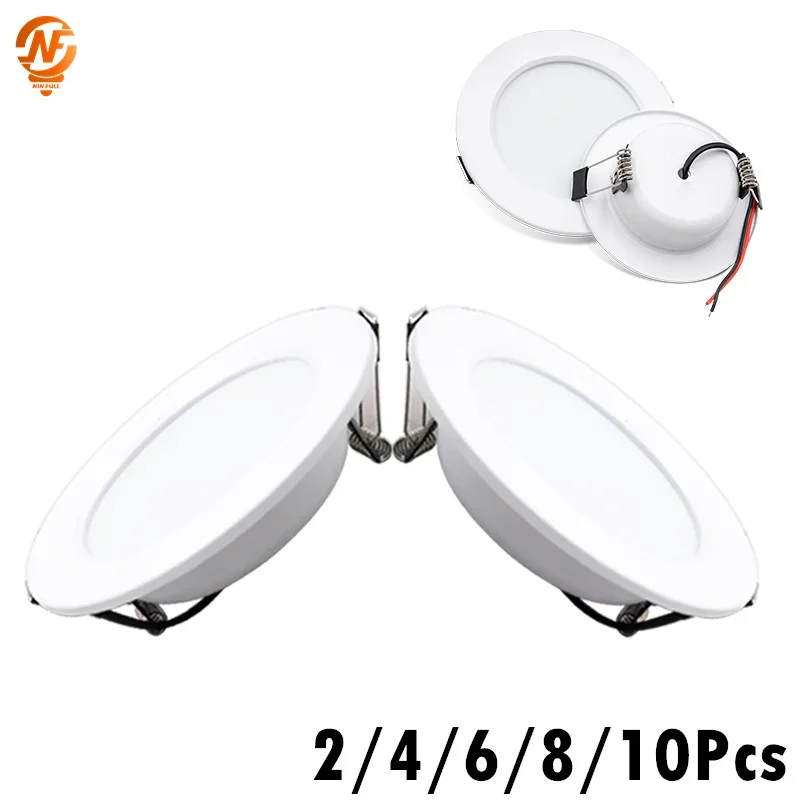 LED 매입형 천장 다운라이트 패널 조명, 홈 장식 LED 램프, 실내 조명, 주방 거실, AC 220V, 3W, 5W, 7W, 9W, 12W, 15W