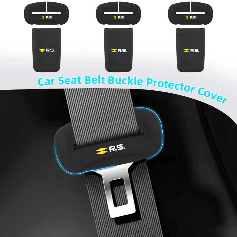 Car Seat Belt Buckle Cover Silicone Belt Protector Case Clip Accessories For Renault Koleos Megane Espace Kadjar Duster Symbol S