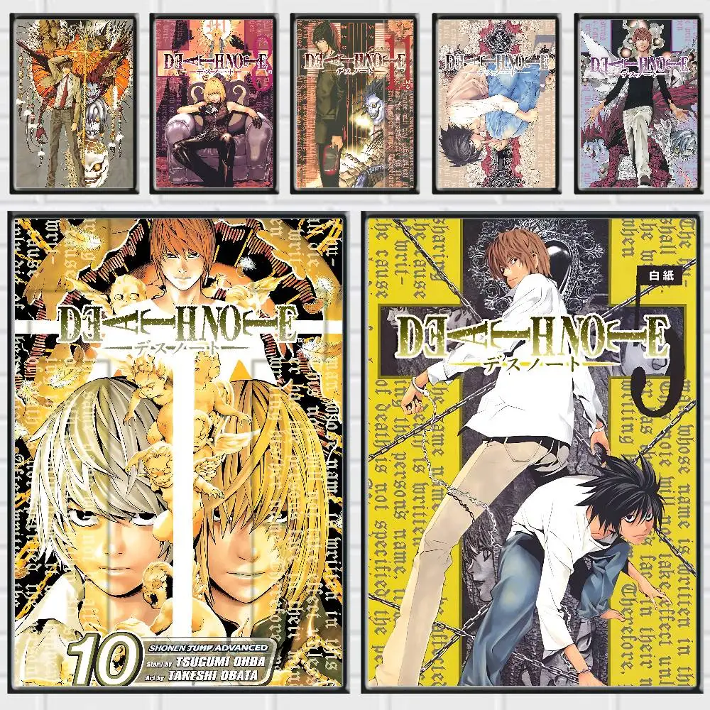 Dark Anime Death Note Posters Premium Self-Adhesive No Residue Wall Sticker for Home Office Bar Decor