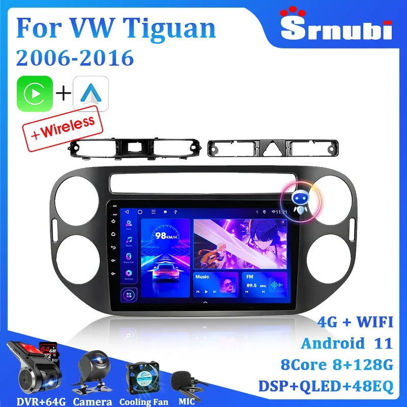 

Srnubi Android 11 for VW Volkswagen Tiguan 1 2006-2016 Multimedia Video Radio Player 2Din Carplay Stereo GPS Audio DVD Head Unit