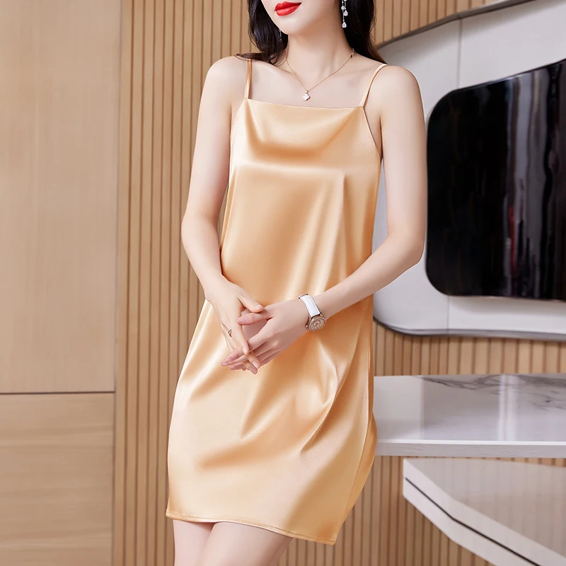 مزيج الحرير خلات الساتان ميدي الدكتور سترة Svel النسائية الدكتور مع تنورة المشي الداخلية المضادة للضوء العلامة التجارية الصينية