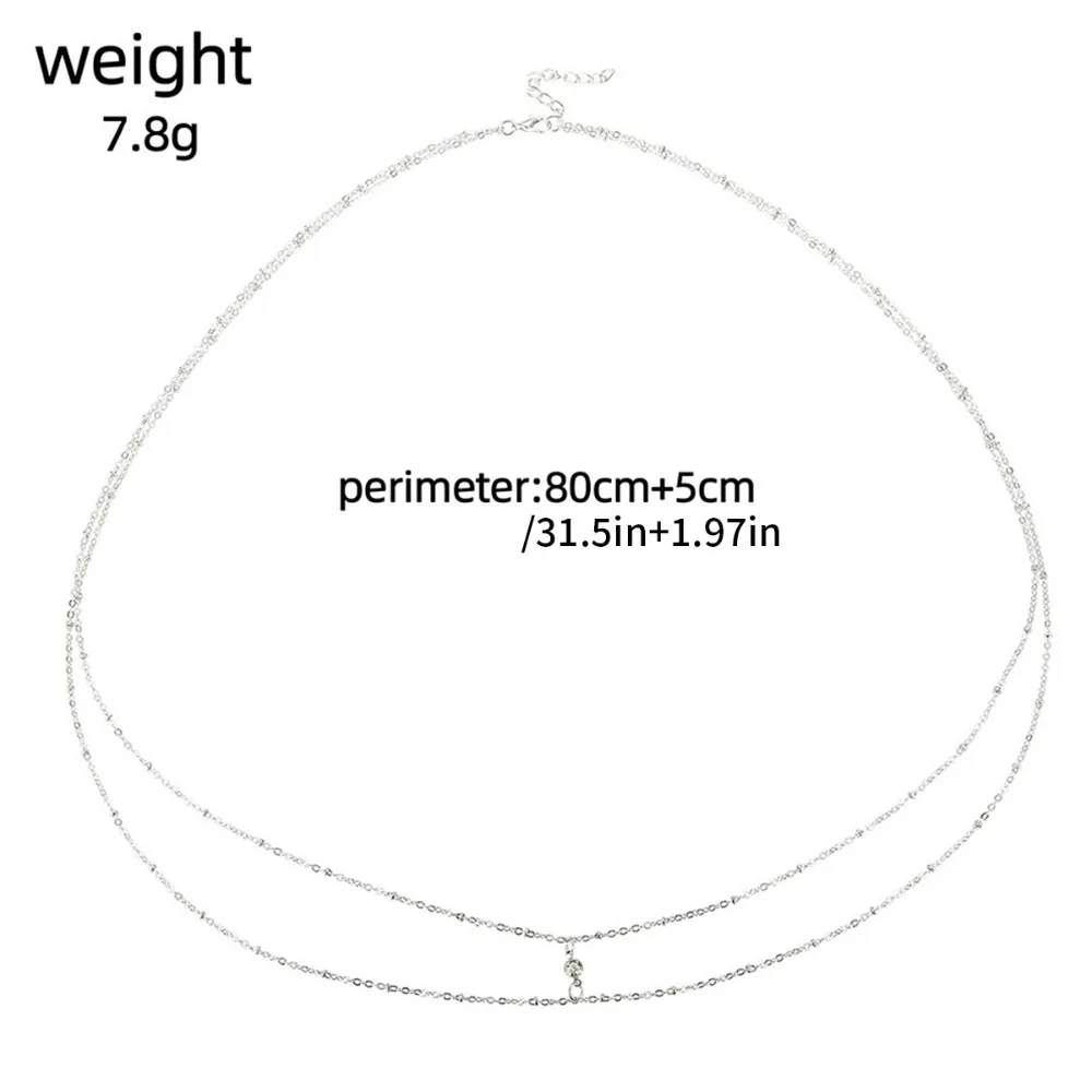 1PC Women Fashion Beaded Waist Chain Double Sided Rhinestone Diamond Body Jewelry Casual Close Fitting Waist Belt Accessory