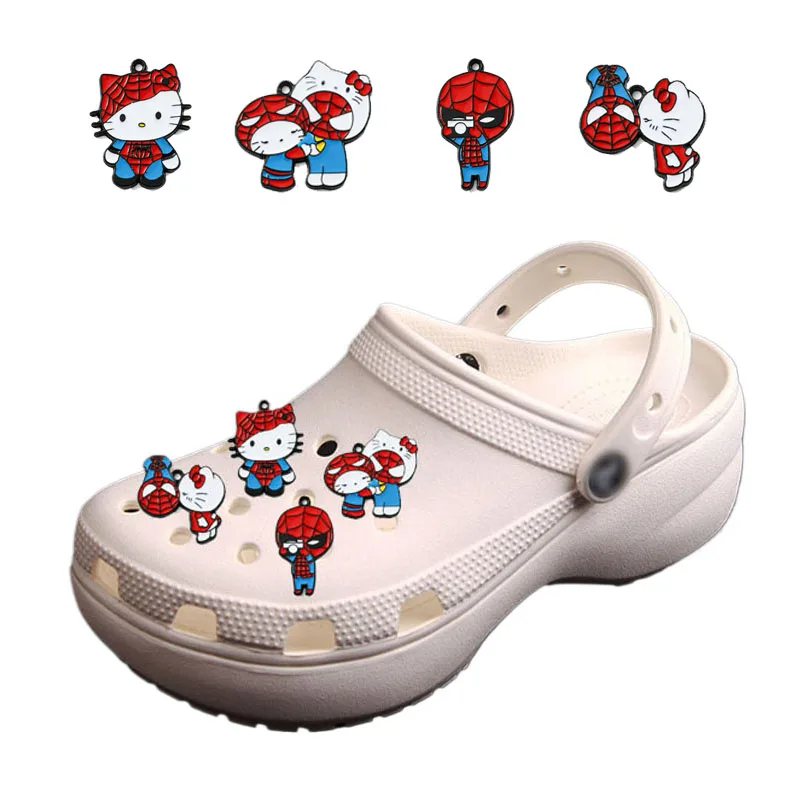 MINISO Adorable Hello Kitty Shoe Charms Set Metal Unique Designs For Clogs & Sandals Cute Cartoon Gift For Xmas Party Favors