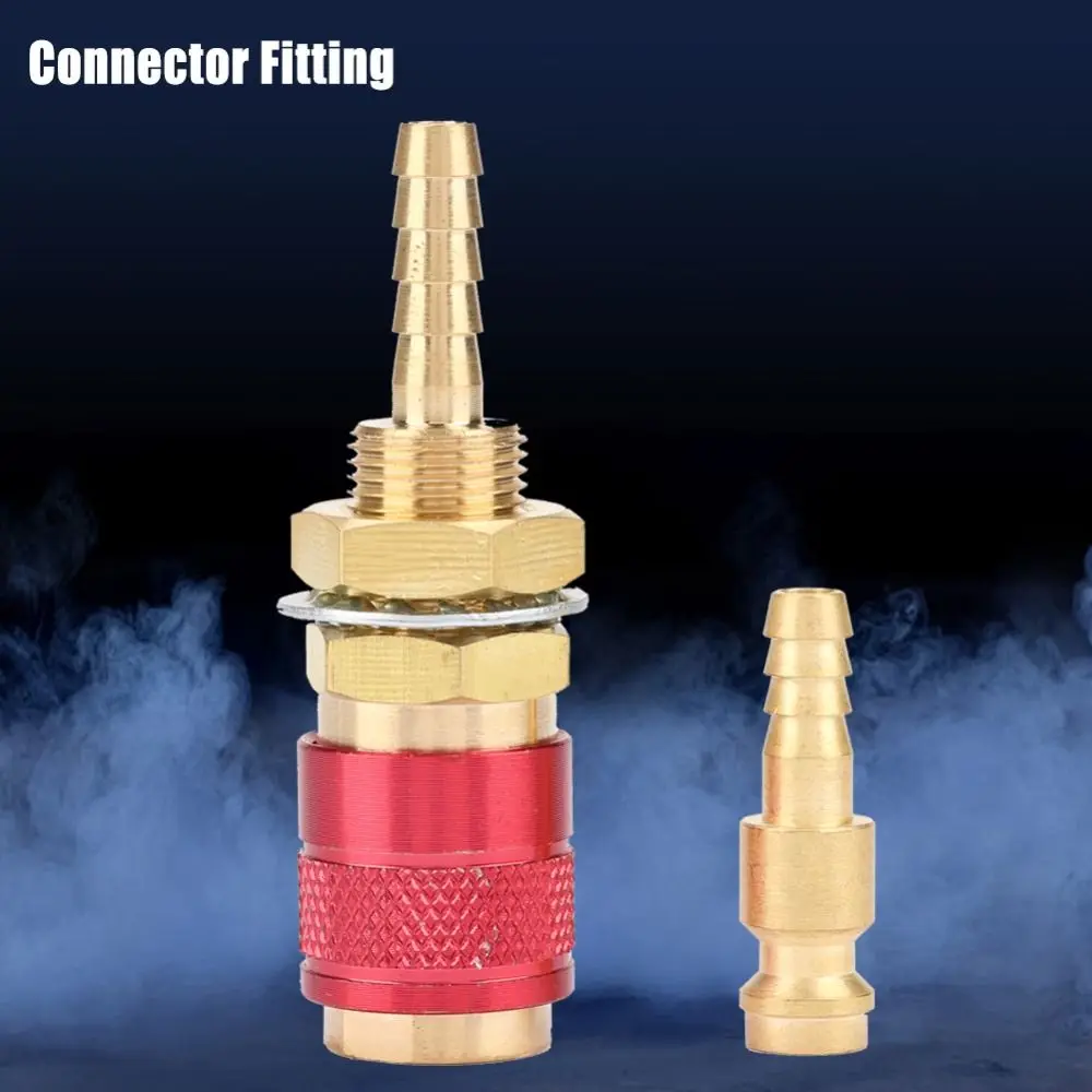 M6 Thread Size Water Cooled Gas Adapter For 6mm Inner Dia Hose Brass MIG TIG Welder Torch Fitting Red / Blue / Gold