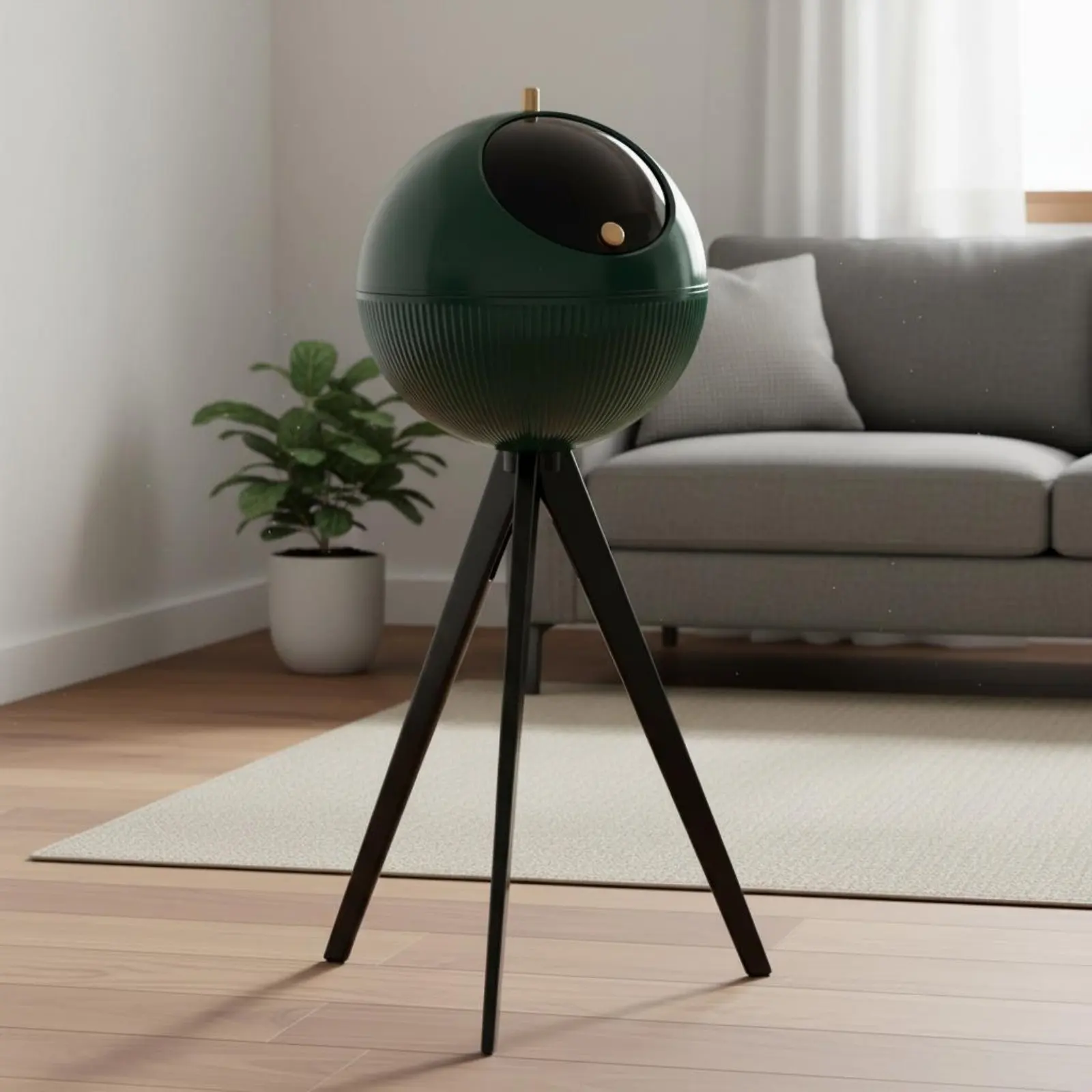 

Высокая мусорная урна на треноге без необходимости наклоняться, современная напольная урна с крышкой, широкое отверстие для офиса