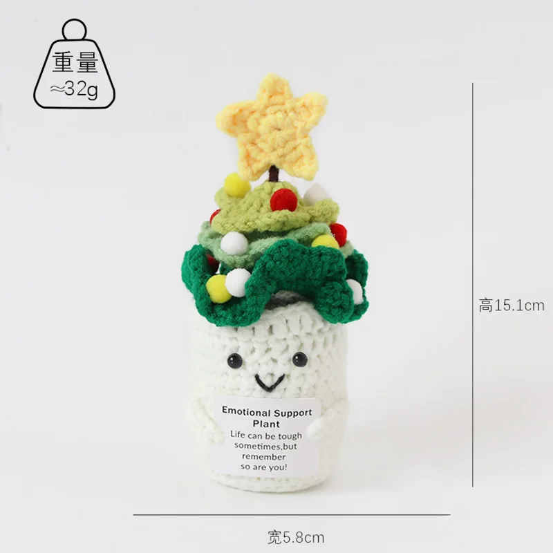 2025, Weihnachts-Häkelpuppen, niedliche positive Häkeltiere, handgefertigt, gestrickt, Weihnachtsgeschenk, Dekoration – Detail 2