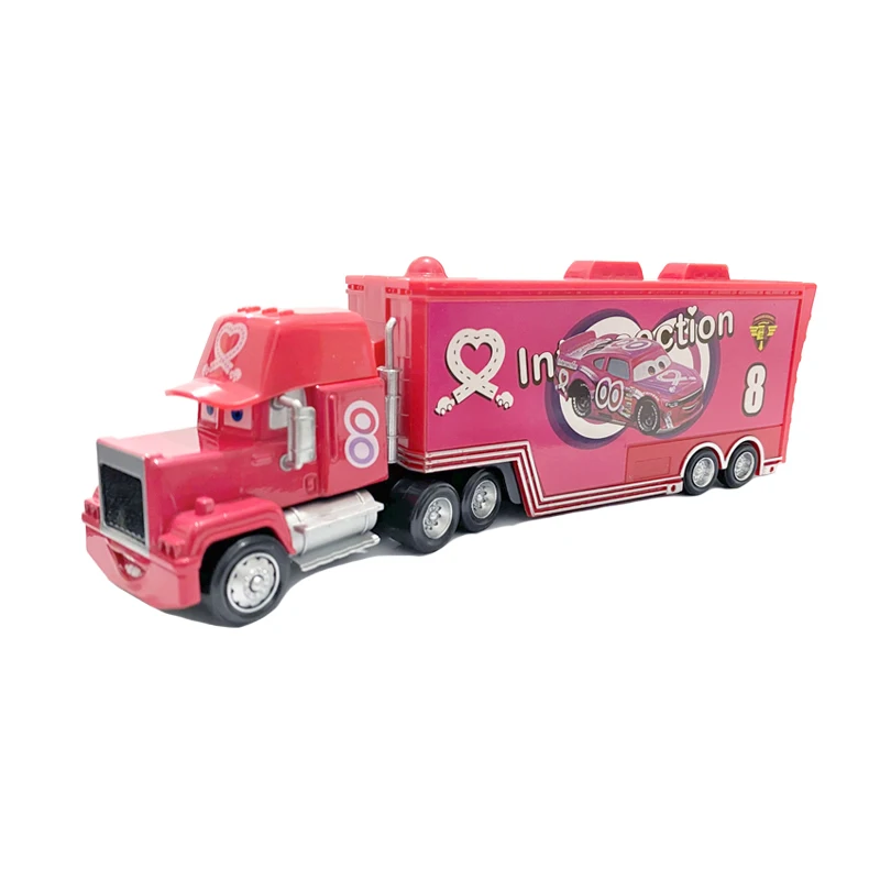 Pixar Cars Cool Sister 51 F1 No: 36 Container Truck Alloy Model Cars 1/55 Ratio Die Casting Truck Child Toys Birthday Gifts