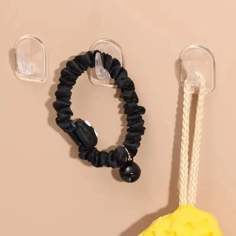 50/10PCS Mini Self-Adhesive Hooks Transparent Heavy Duty Sticky Hangers Multi-Purpose Home Kitchen Bathroom Storage Organizer