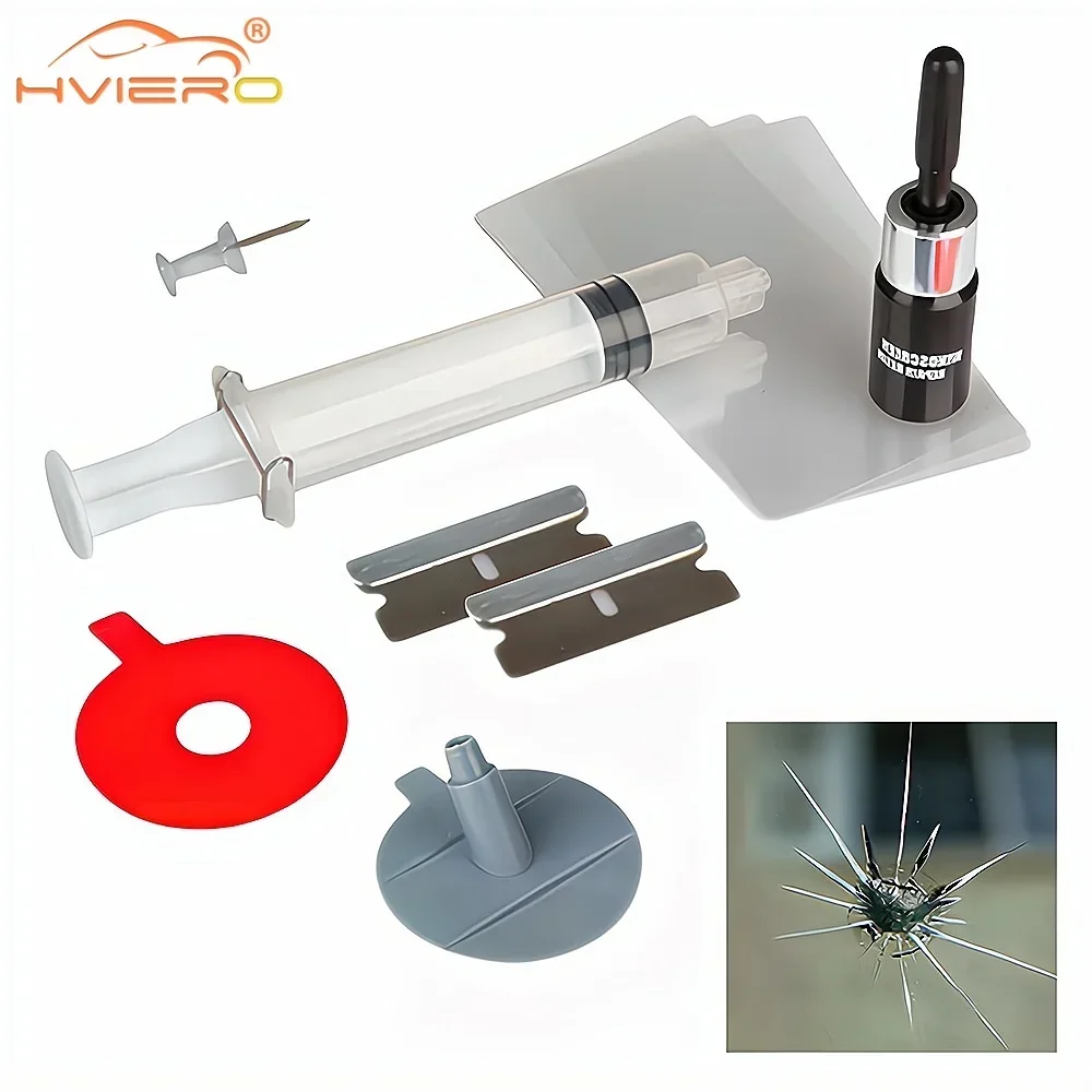 

Cars Windshield Universal Repair Kit Tools Windscreen Give Door Handle Protective Decorative Stickers Glass Paint Cleaner White