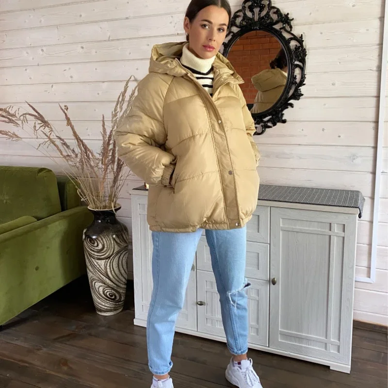 2020 New Short Purple Cotton-Padded Clothes Quilted Cotton Cloth Cotton-Padded Jacket Female Loose down Coat Winter