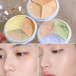 3 colors Concealer Dark Circles Corrector high coverage Green Nose Contour Shading Cream Palette Face Base Beauty Korean Makeup
