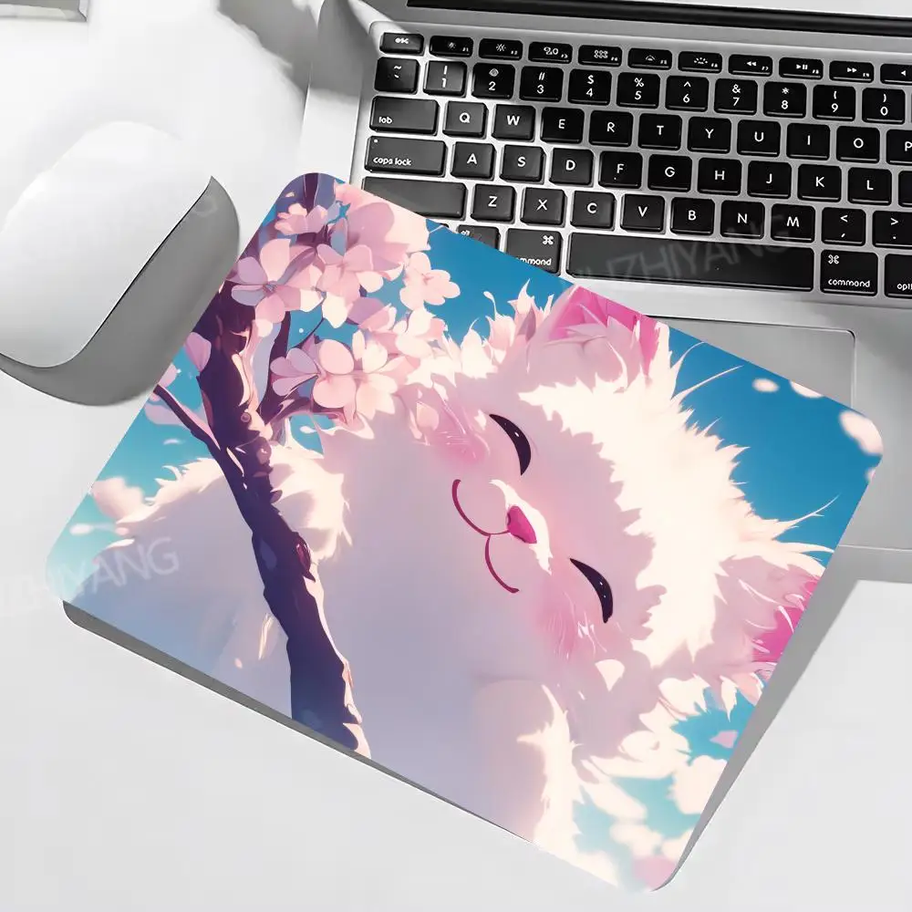 

Коврик для мыши с улыбающимся котом 40X45, большой квадратный коврик для компьютерной офисной игры, настольные коврики, резиновые противоскользящие коврики для мыши 22x18, маленькие декоративные настольные коврики