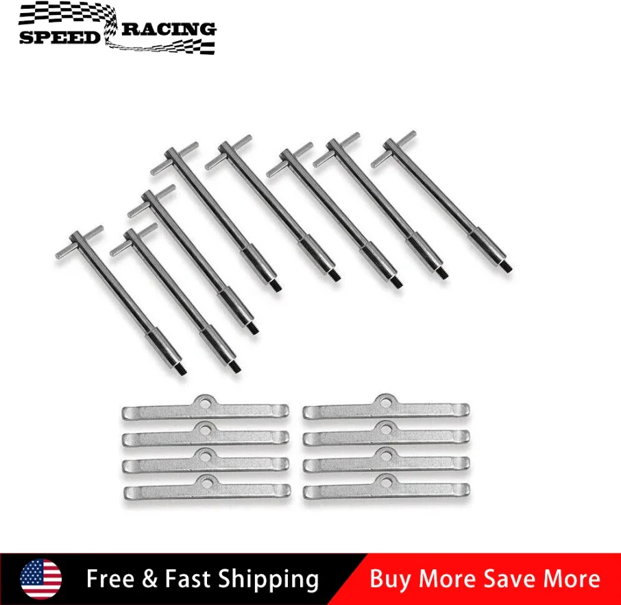 

High Quality Chrome Tall T-Bar Valve Cover Hold Down Kit For CHEVY SB SBC 265 283 302 305 307 327 350 Engine Bolts Tabs TB-1040