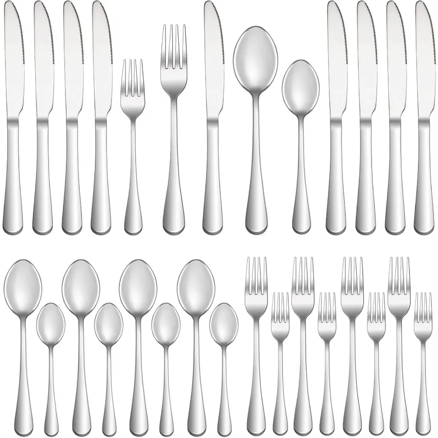 

Набор столовых приборов из 20 предметов для 4: Набор столовых приборов из нержавеющей стали премиум-класса с зеркальной полированной отделкой Прочная вкладка для домашней кухни