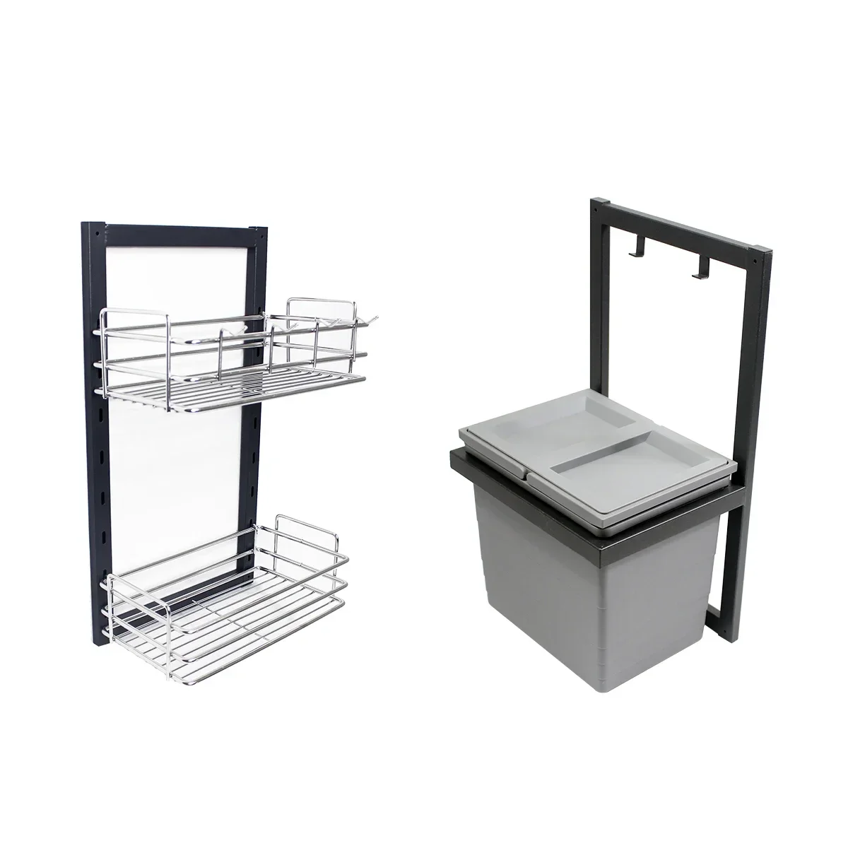 

Кухонный мусорный бак, бытовой шкаф с крышкой, стеллажи из нержавеющей стали под раковиной, корзина, крючок, классификация, скрытая