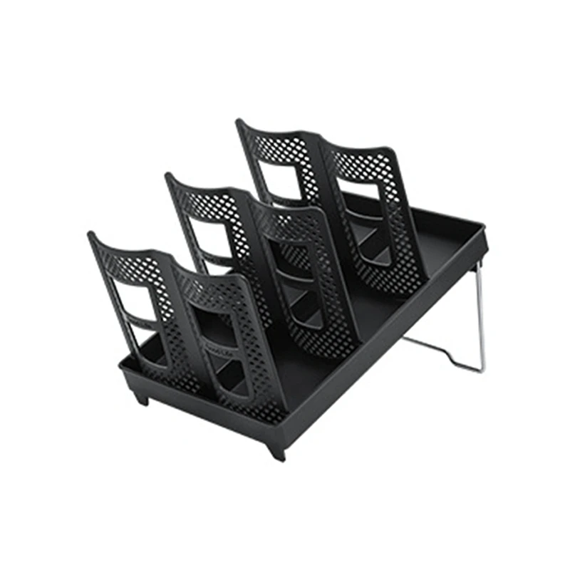 Cup Holder [Double Row] Household With Bracket Foldable Cup Holder Coffee Shop Cup Rack