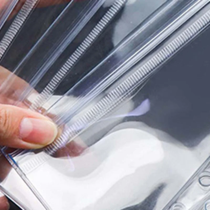 

New 6PCS A5/A6/A7 6 Holes 3-layer Double-sided Binder Pockets ,Transparent Zipper Folders And Side Open Folders, Waterproof PVC