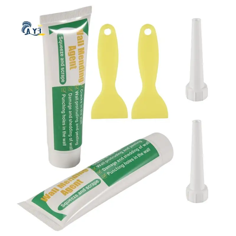 Zestaw naprawczy do płyt gipsowo-kartonowych AY03-2, zestaw do naprawy płyt gipsowo-kartonowych ze skrobakiem do naprawy powierzchni ścian i końcówkami, klejona szpachlówka do naprawy płyt gipsowo-kartonowych