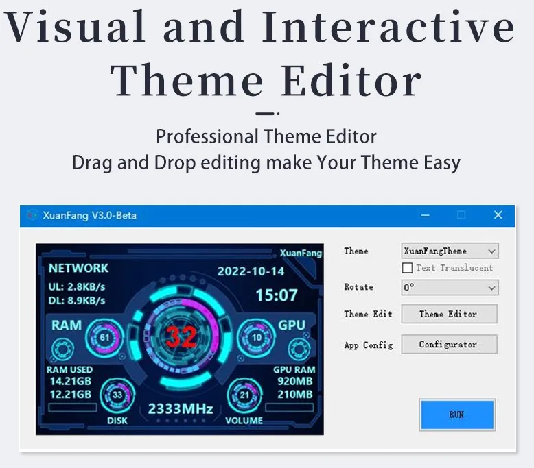 3,5-calowy ekran pomocniczy IPS Type-C do komputera CPU GPU RAM HDD Monitor USB Wyświetlacz do wolnego monitorowania AIDA64 mini