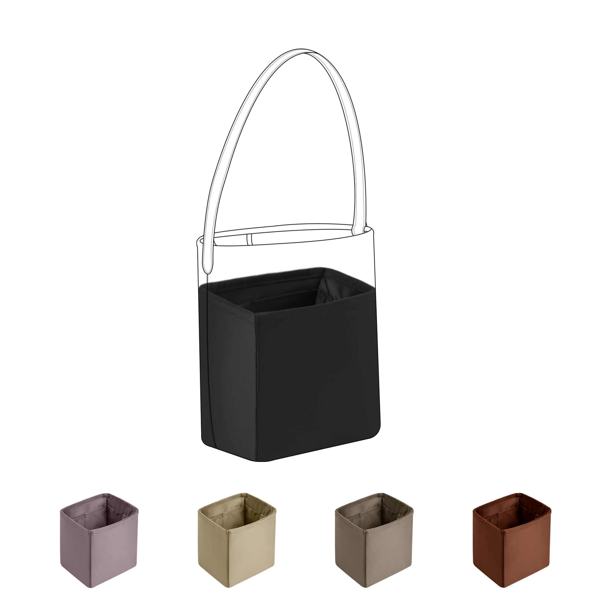 DGAZ Silk Purse Organizer Insert Fits The Row Ns Parker tote  Bags，Silky Smooth Bag Organizer，Luxury Handbag & Tote Shaper