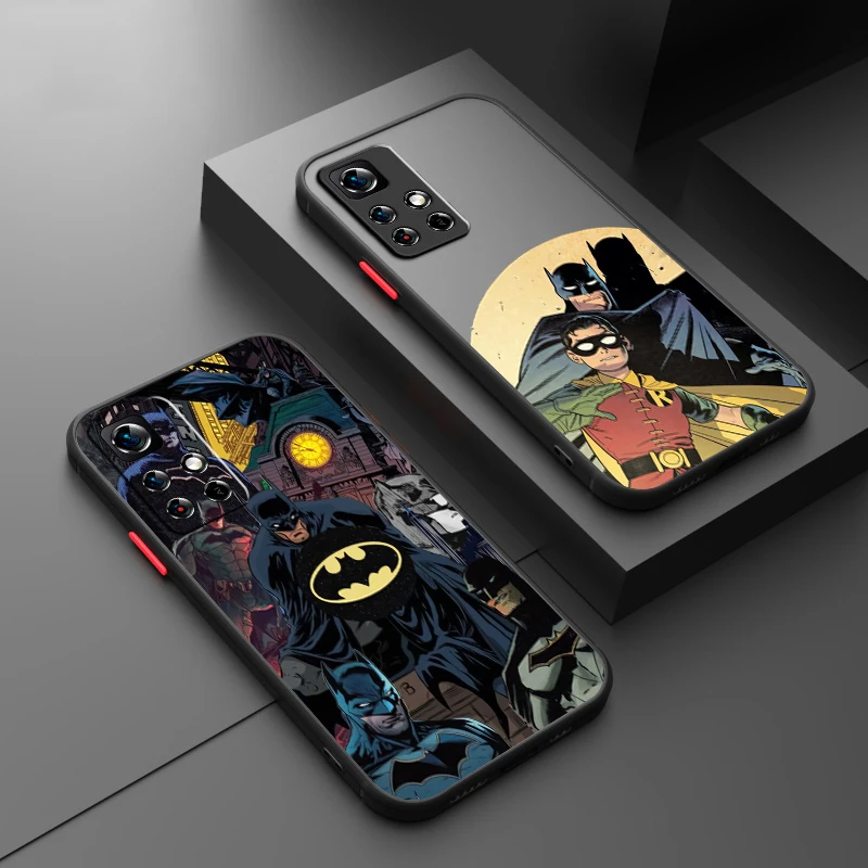 B-Batmans Joker Cartoon Cool Frosted Translucent For Redmi Note 13 12 12S 12T 11 11T 11E 10 10S 9 Pro Plus 5G Cover Capa Fundas