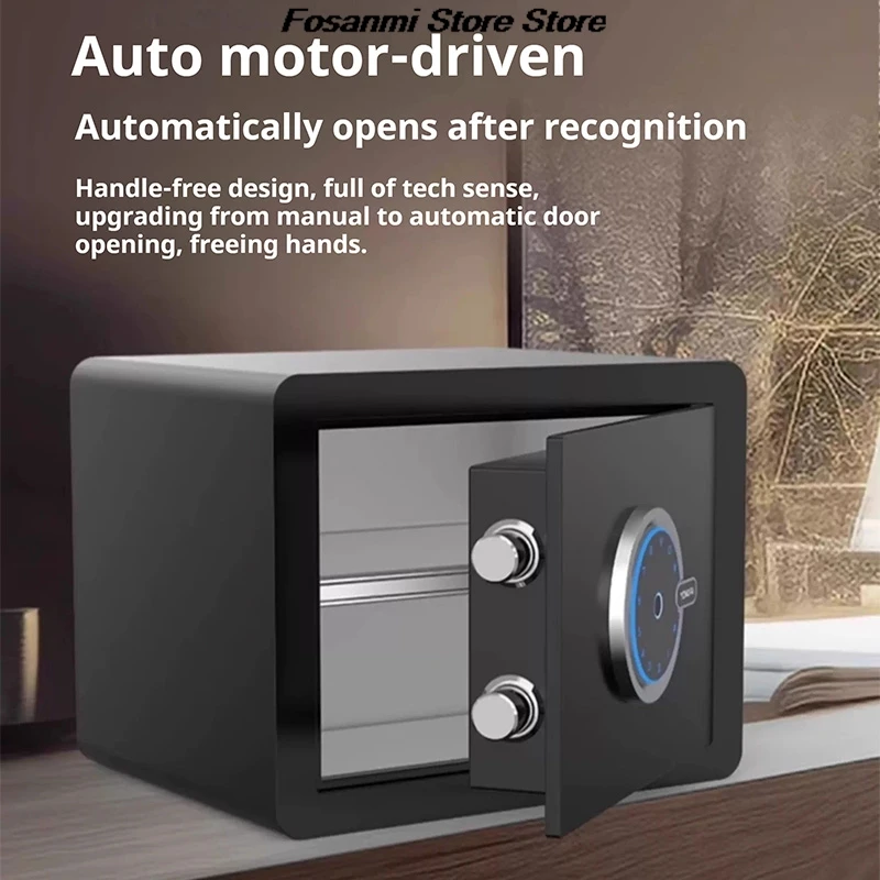 Home Office Mini Smart Safe Bedside Cabinet With Fingerprint Password Lock For Jewelry Documents Concealed Storage Security Box