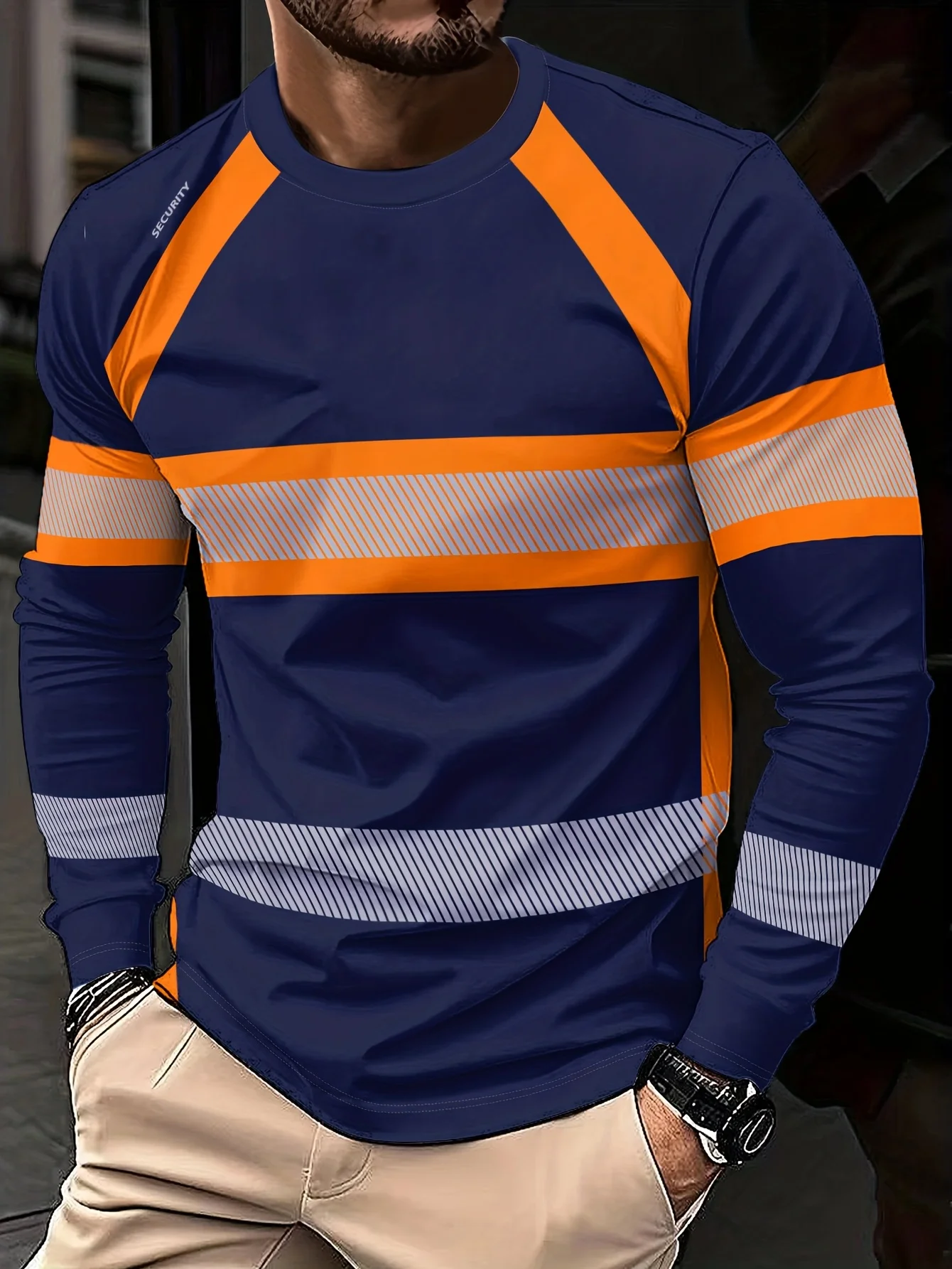 Men's Leisure Autumn-Winter Outdoor Printed Long-Sleeve T-Shirt - Lightweight and Breathable Fabric, Outdoor Sports T-Shirt view 6