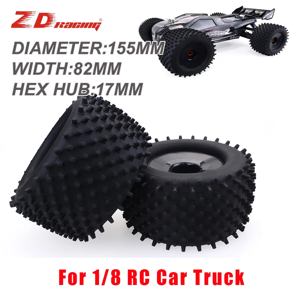 ZD Racing 2PCS 1/8 Wheels Tires 155mm Diameter 17mm Hex Hub For 1/8 RC Car Monster Truck Upgrade Parts