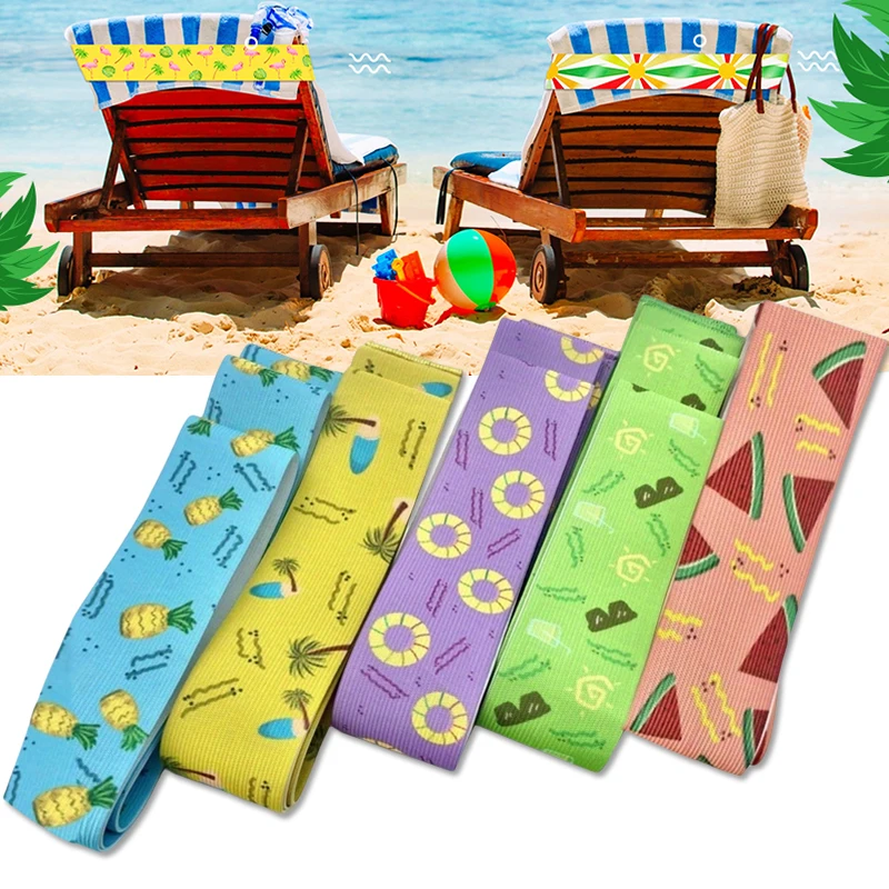 

5pcs Beach Towel Bands, Elastic Chair Straps for Securing Towels on Pool Chairs, Cruise, Beach, Patio & Outdoor Use