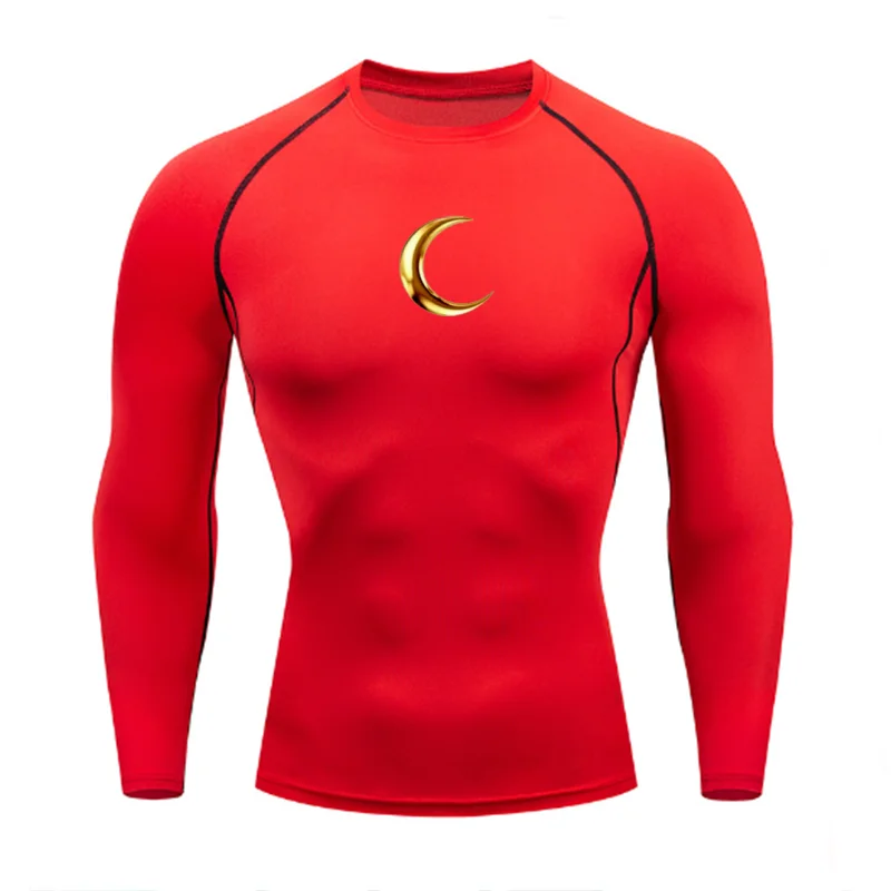 Men's Slim Fit Fashionable Fitness Sportswear 2026 T-Shirt Pattern Top Tight Training Suit Compressed Running Basketball Gear