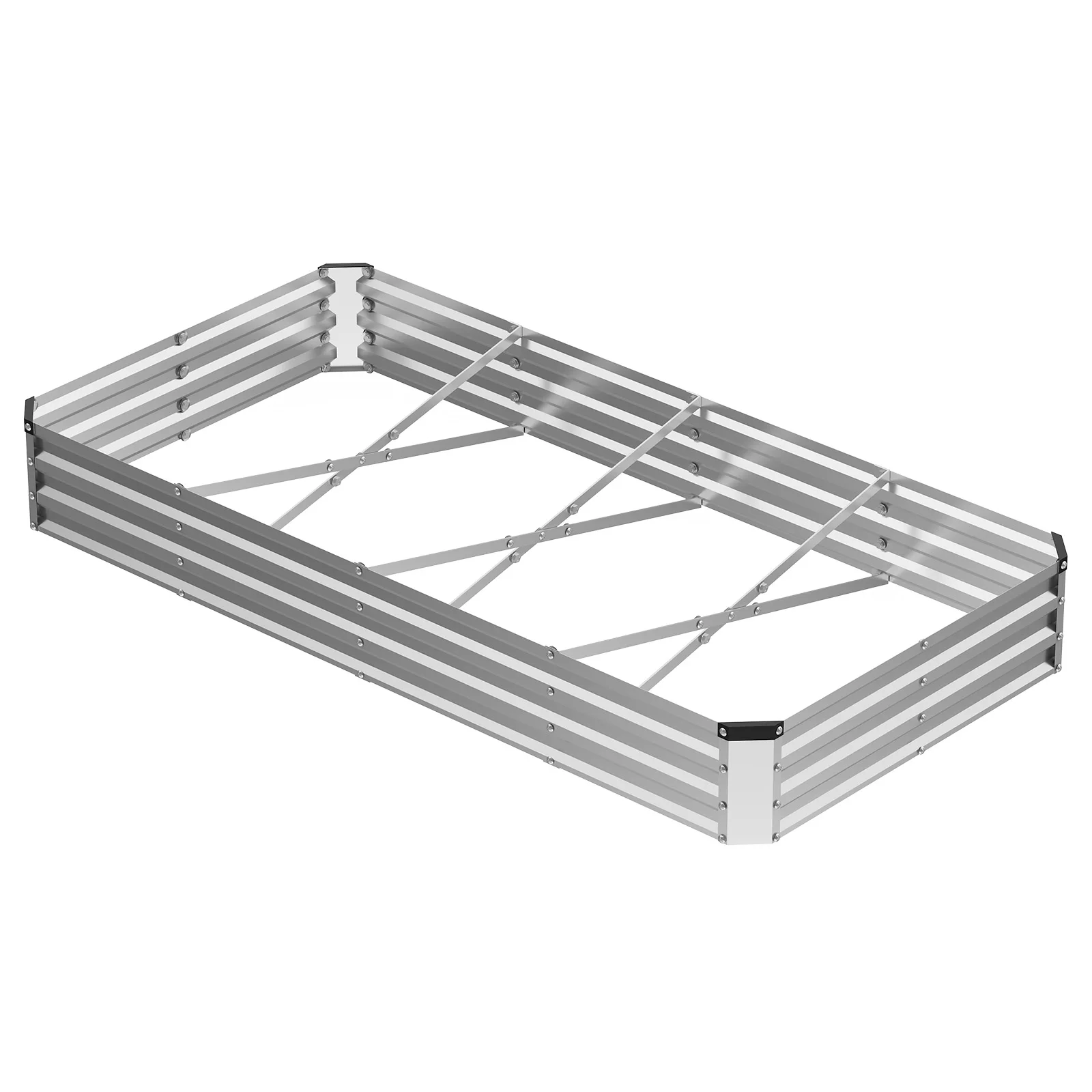 

Galvanized raised garden bed, easy-to-assemble outdoor metal planting box, rust-resistant steel vegetable, flower and herb planting bed