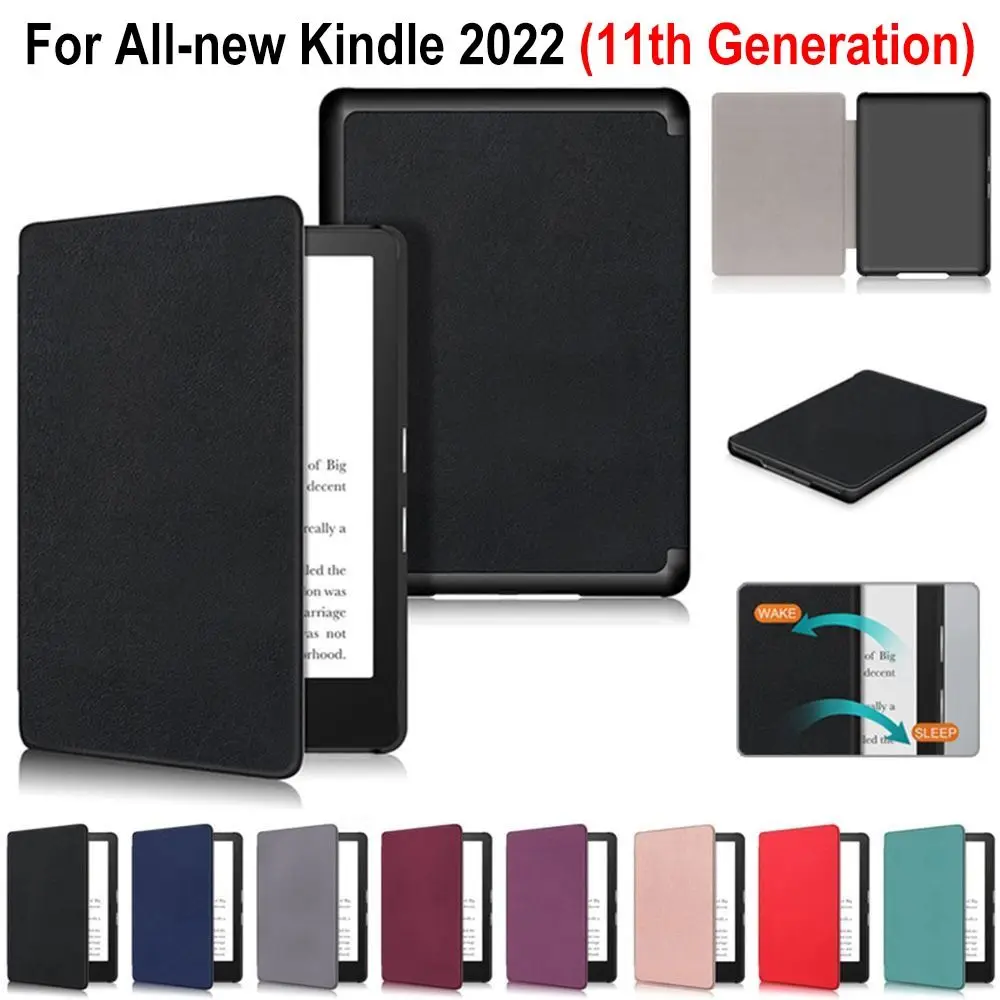 Ultra Slim 6 Inch Auto Wake/Sleep PU Leather Folio Cover Smart Case Magnetic For Kindle 11th Generation 2022 Release