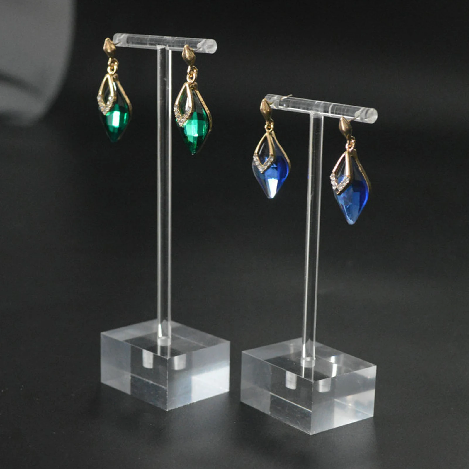 

4pcs Earring Holder Jewelry Display Rack Organizer Acrylic Material Shaped Design For Necklace Ear Studs Storage