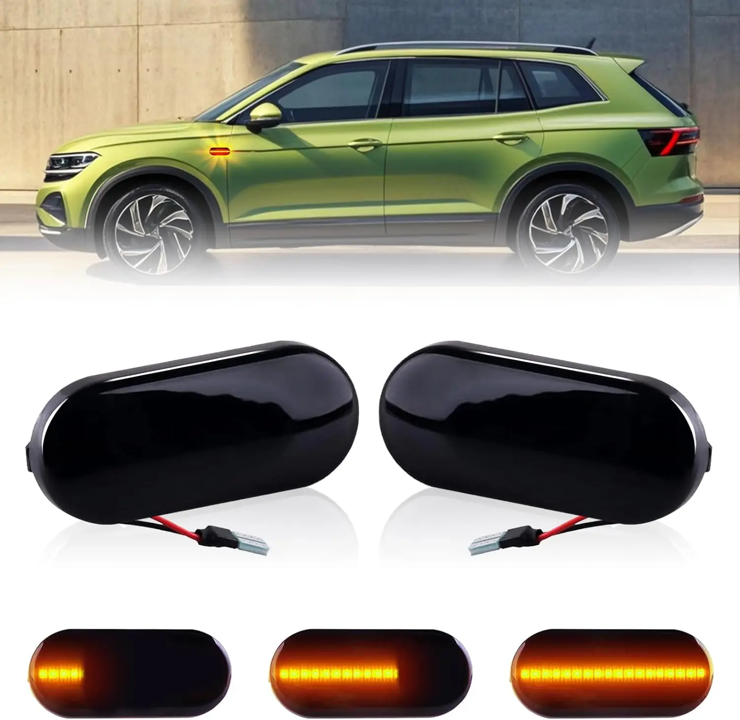 

2 шт. динамические янтарные боковые габаритные огни поворота для VW Golf3 Golf4 MK4GTI R32 Jetta Beetle Passat Bora Polo Sidemarker Lamp