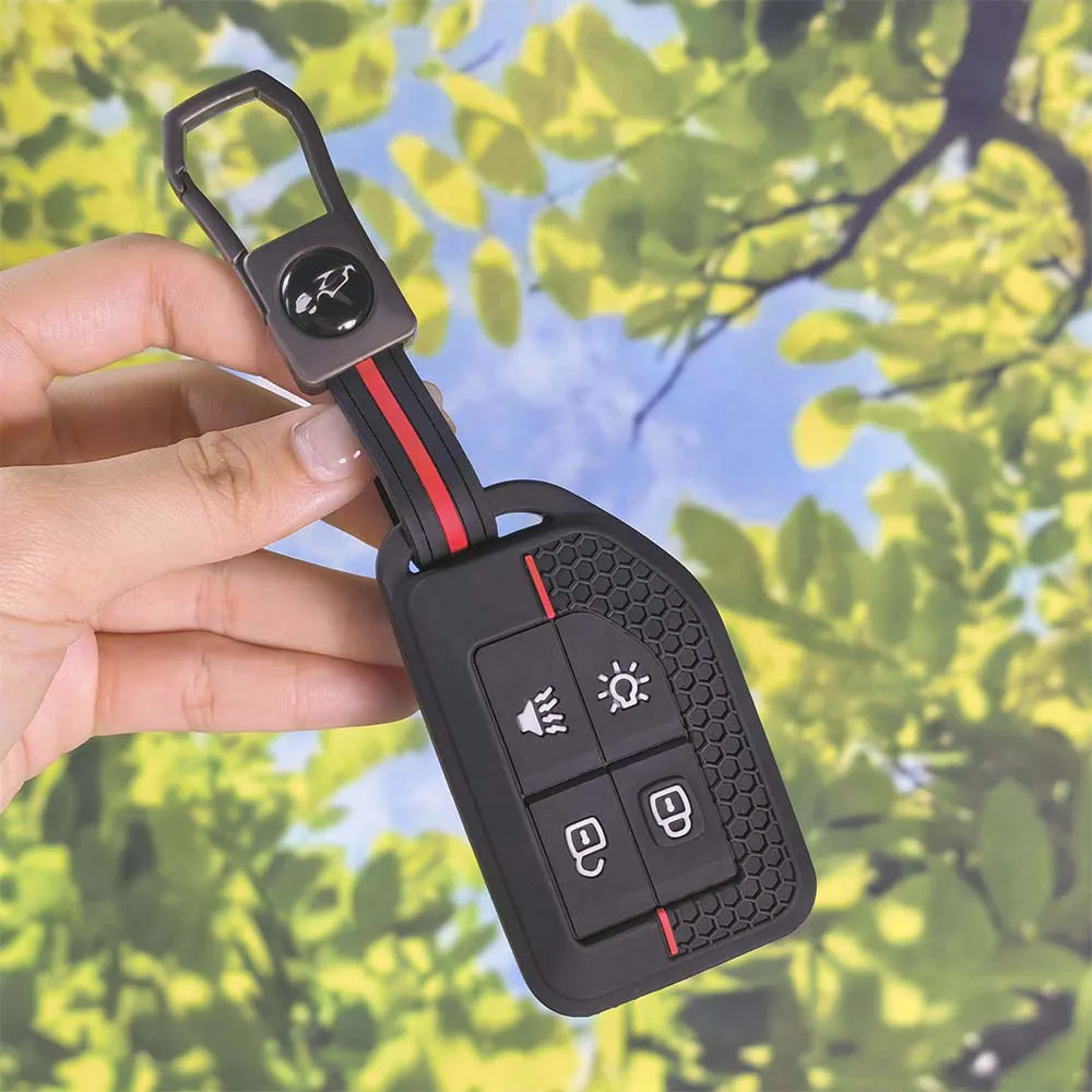Matte Red Accent Key Shell With Keychain For Volvo New FM FH FH16 Tractor Van Heavy Truck Vehicle Accessory