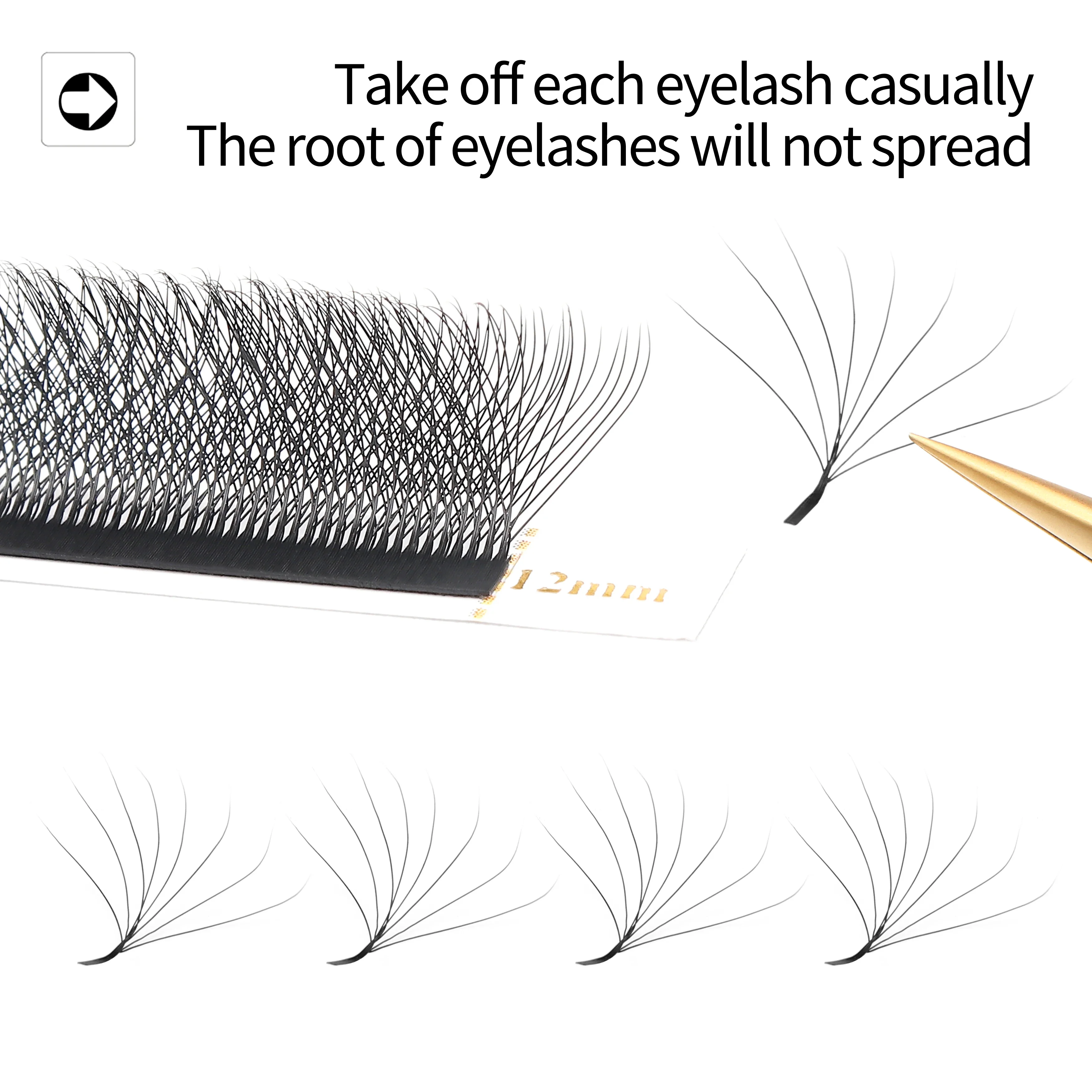 XIUSUZAKI Extensions de cils en forme de W naturel doux 8DW ventilateurs préfabriqués Extension de faux cils individuels maquillage de cils de vison moelleux