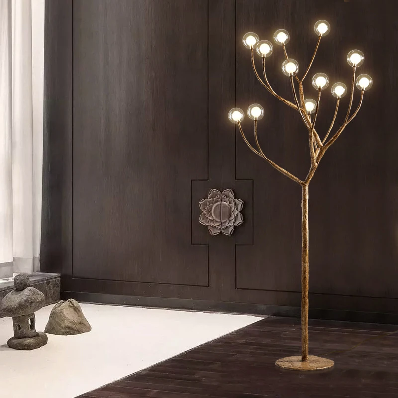 

AiPaiTe faux wood branch chandelier living room bedroom dining room glass lampshade led modern floor lamp.