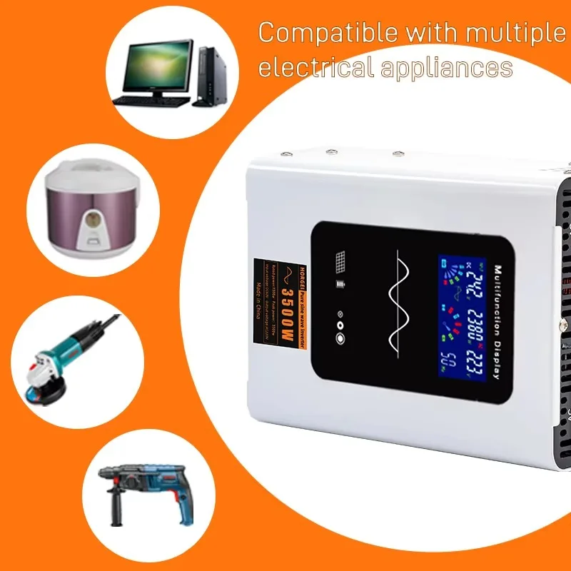 3500 واط موجة جيبية نقية المزدوج تيار مستمر/التيار المتناوب العاكس 12 فولت 220 فولت الطاقة الشمسية قوة السيارة 50/60 هرتز الناتج 4000 واط المنزل المحرك الاستخدام الصناعي 110 فولت