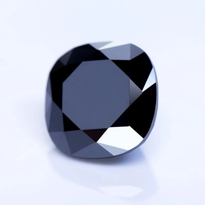 Moissanite Gemstone Cushion Cut Black Primary Color Lab Grow Diamond for Charms Jewelry Making Materials with GRA Certificate