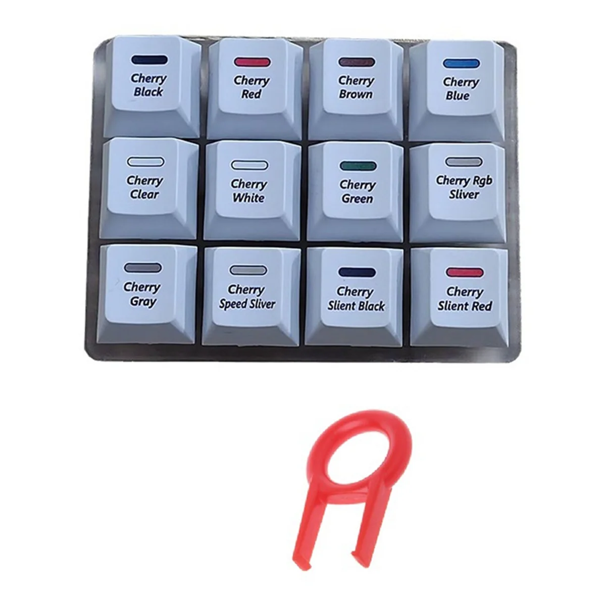 12-Key Mechanical Keyboard Switch Tester Sampler Switch Testing Tool with Keycap Puller for Cherry MX Switch