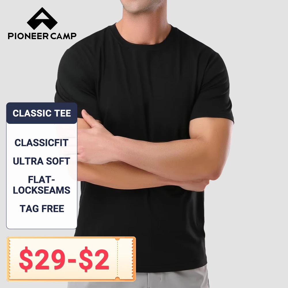 

Pioneer Camp Men‘’s T Shirts Soft Cotton Short Sleeve Tees Classic Fit T Shirts