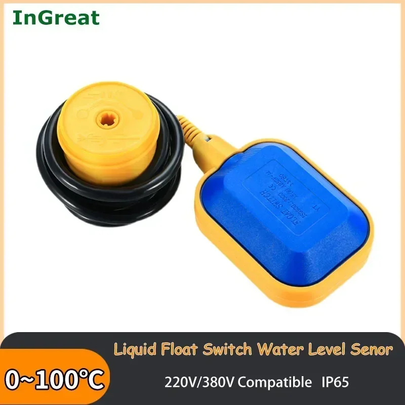 

Liquid Float Switch Level Valve Water Level Senor Controller 220V/380V Contactor Sensor Pump Tank High Temperature 100Centigrade