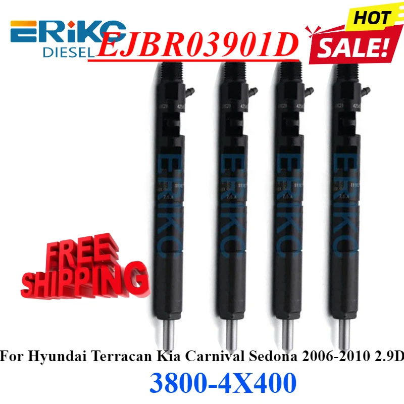 4PC EJBR03901D 3800-4X400 Common Rail Injector For Hyundai Terracan Kia Carnival Sedona 2006-2010 2.9D ejbr03901d Free Shipping